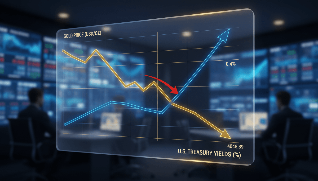 Gold bars with a backdrop of fluctuating financial graphs