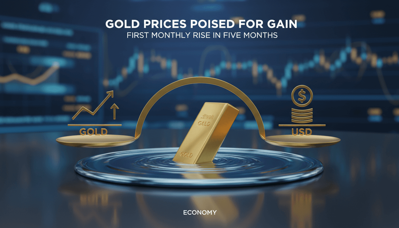 Gold bars with fluctuating price charts in the background