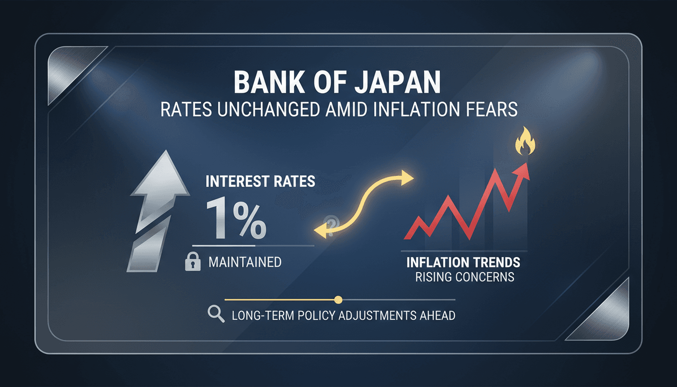 Bank of Japan building with financial graphs overlay