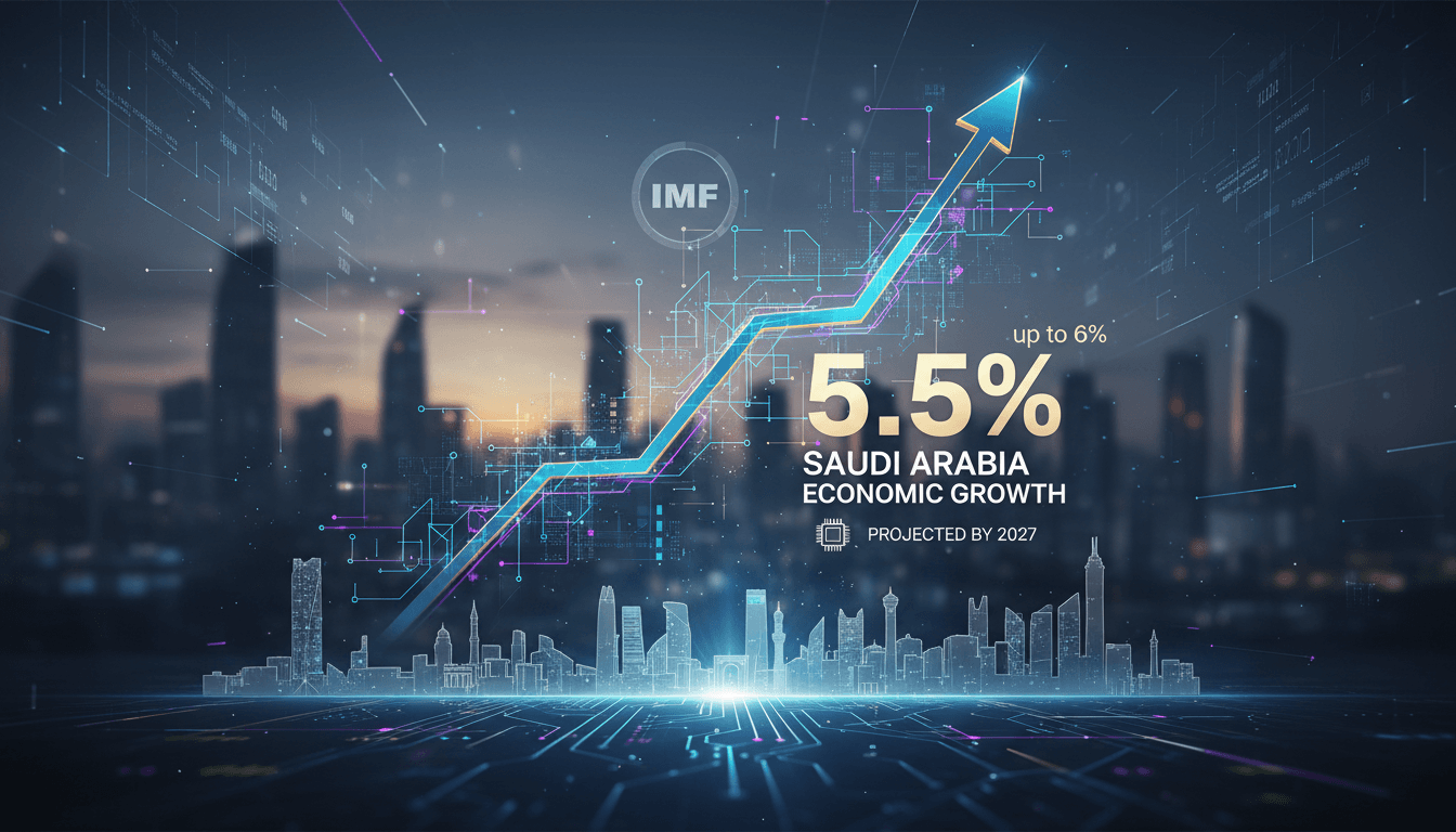Graph showing IMF economic growth projections for Saudi Arabia through 2027.