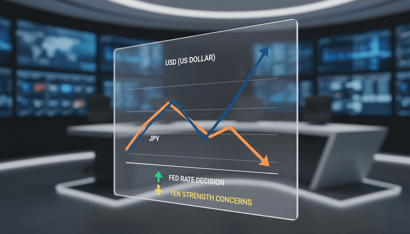 A visual representation of the US dollar and Japanese yen exchange rate trends following the Federal Reserve's decision.