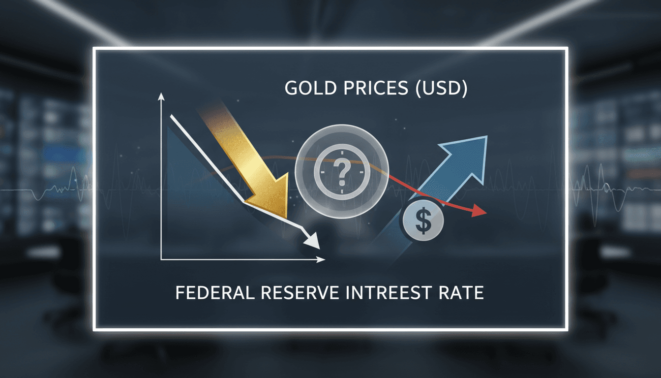 Gold bars with fluctuating price graphs in the background.