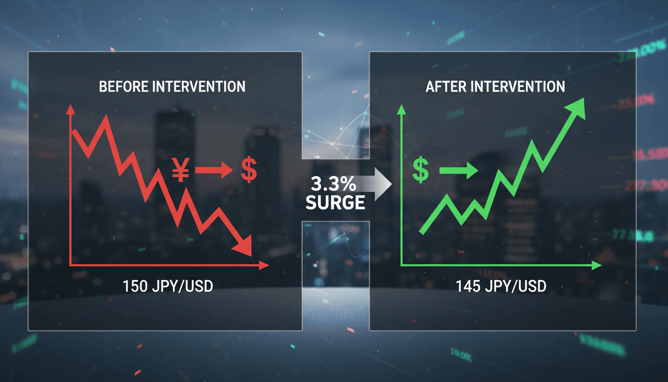 Japanese yen currency notes with a backdrop of financial charts