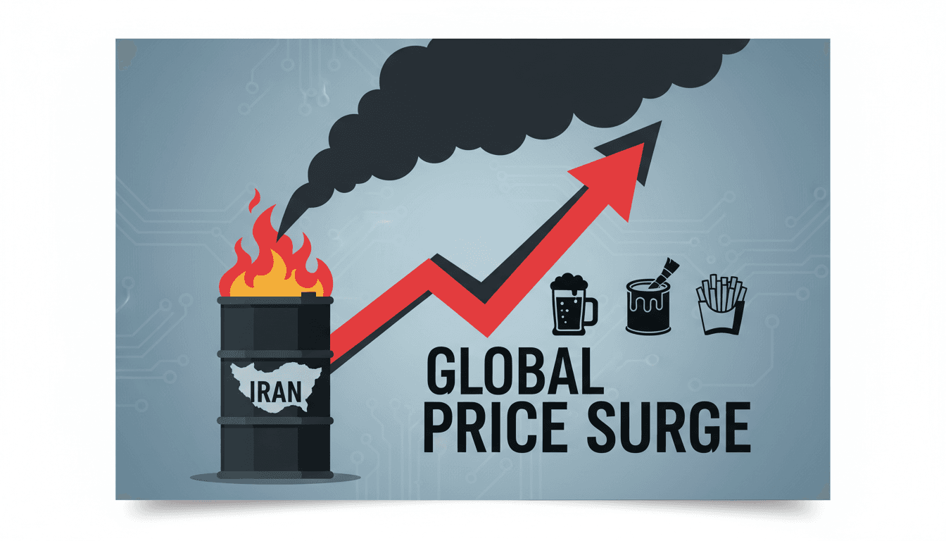 A graphic showing rising prices of consumer goods linked to geopolitical tensions.