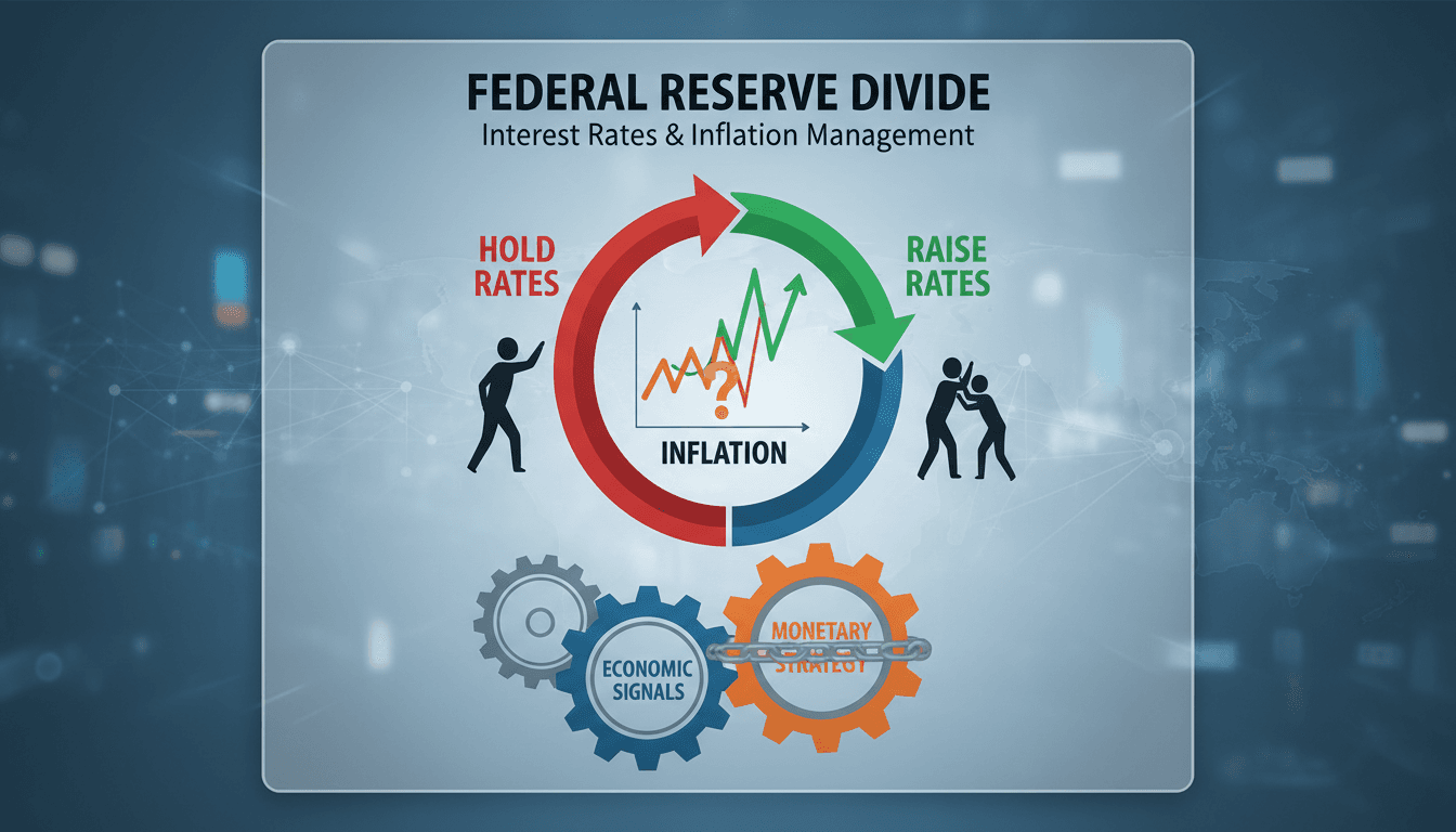 Federal Reserve building with economic data overlay