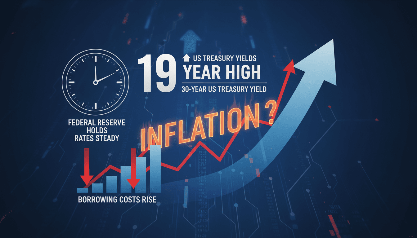 Graph showing the rise of US Treasury yields over the last 19 years.