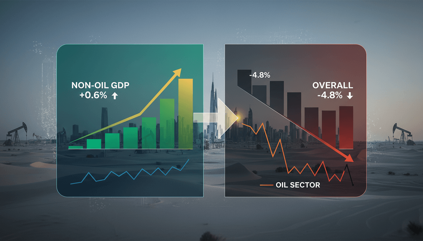 Graph showing growth of Saudi Arabia's non-oil economy amidst GDP decline