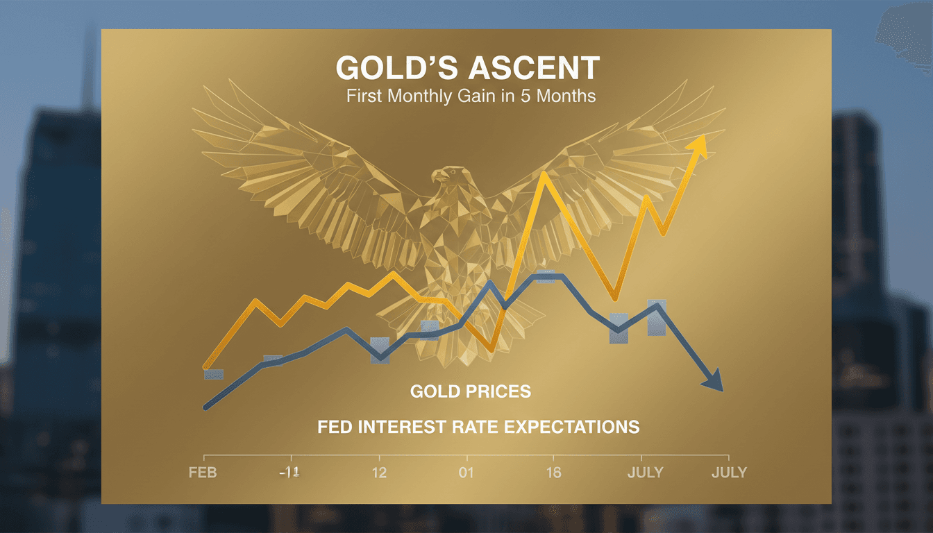 Gold bars with fluctuating price graphs in the background.