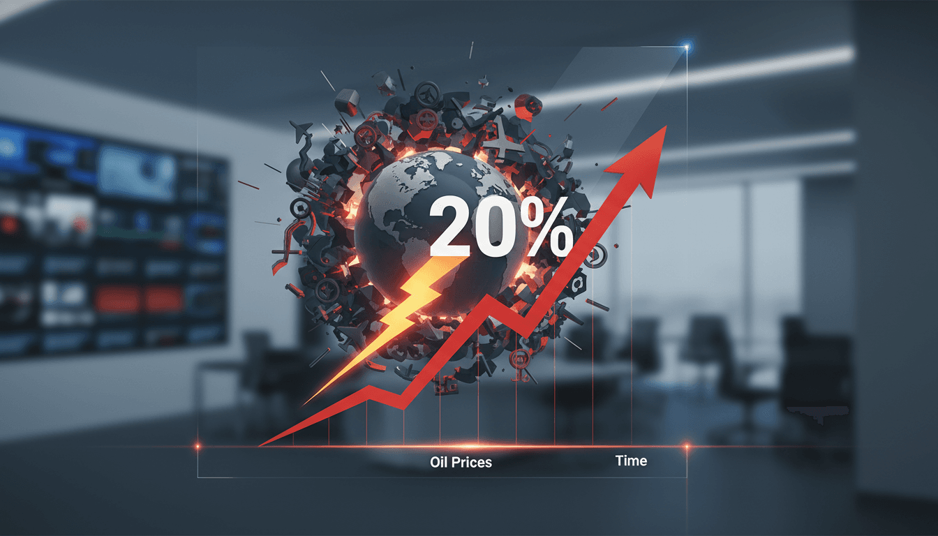 Graph showing the rise in oil prices amid geopolitical tensions in the Middle East.