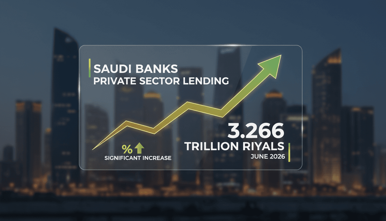 Graph showing the increase in private sector lending by Saudi banks