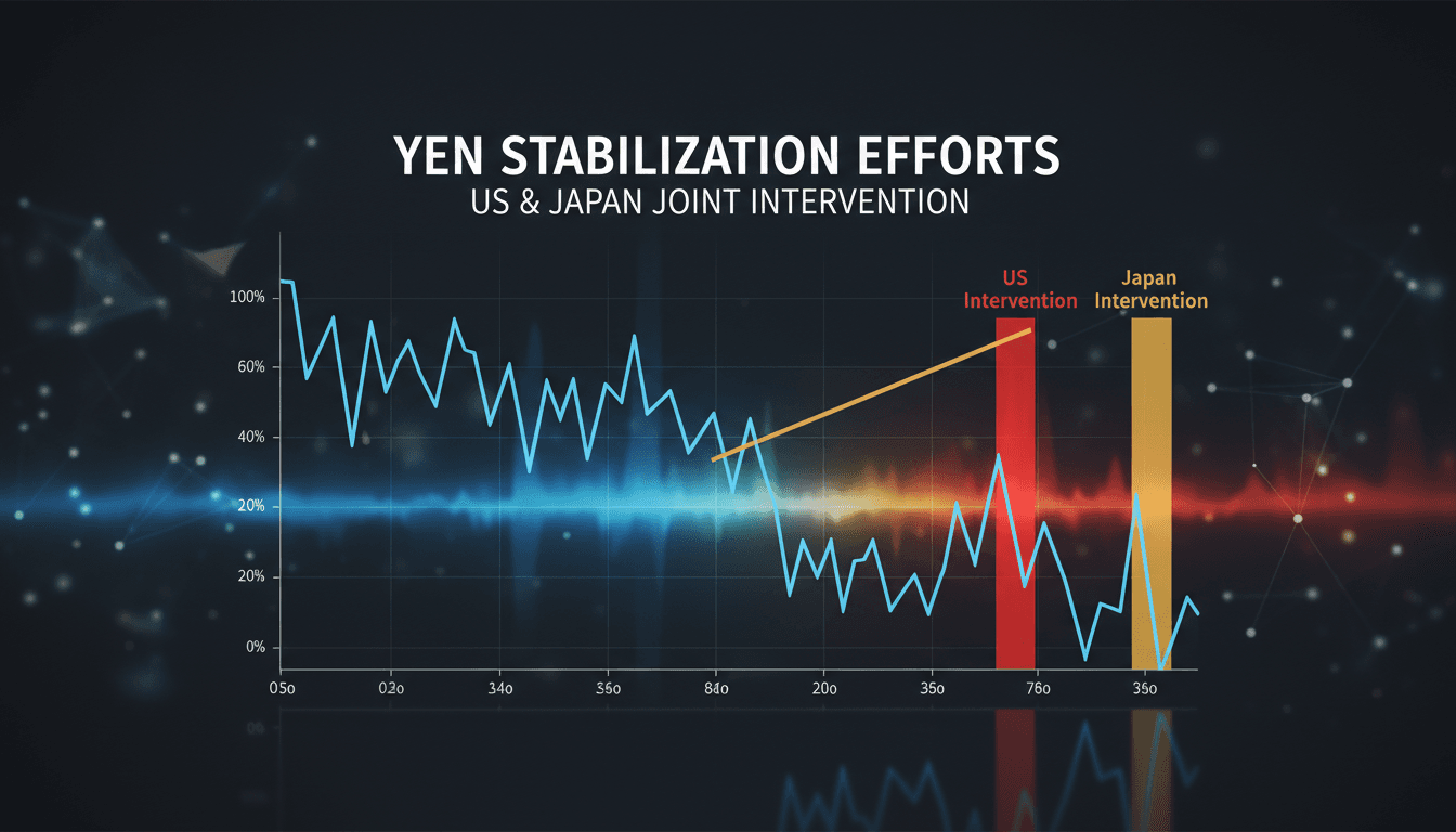 U.S. and Japan flags symbolizing economic cooperation and currency stabilization efforts.