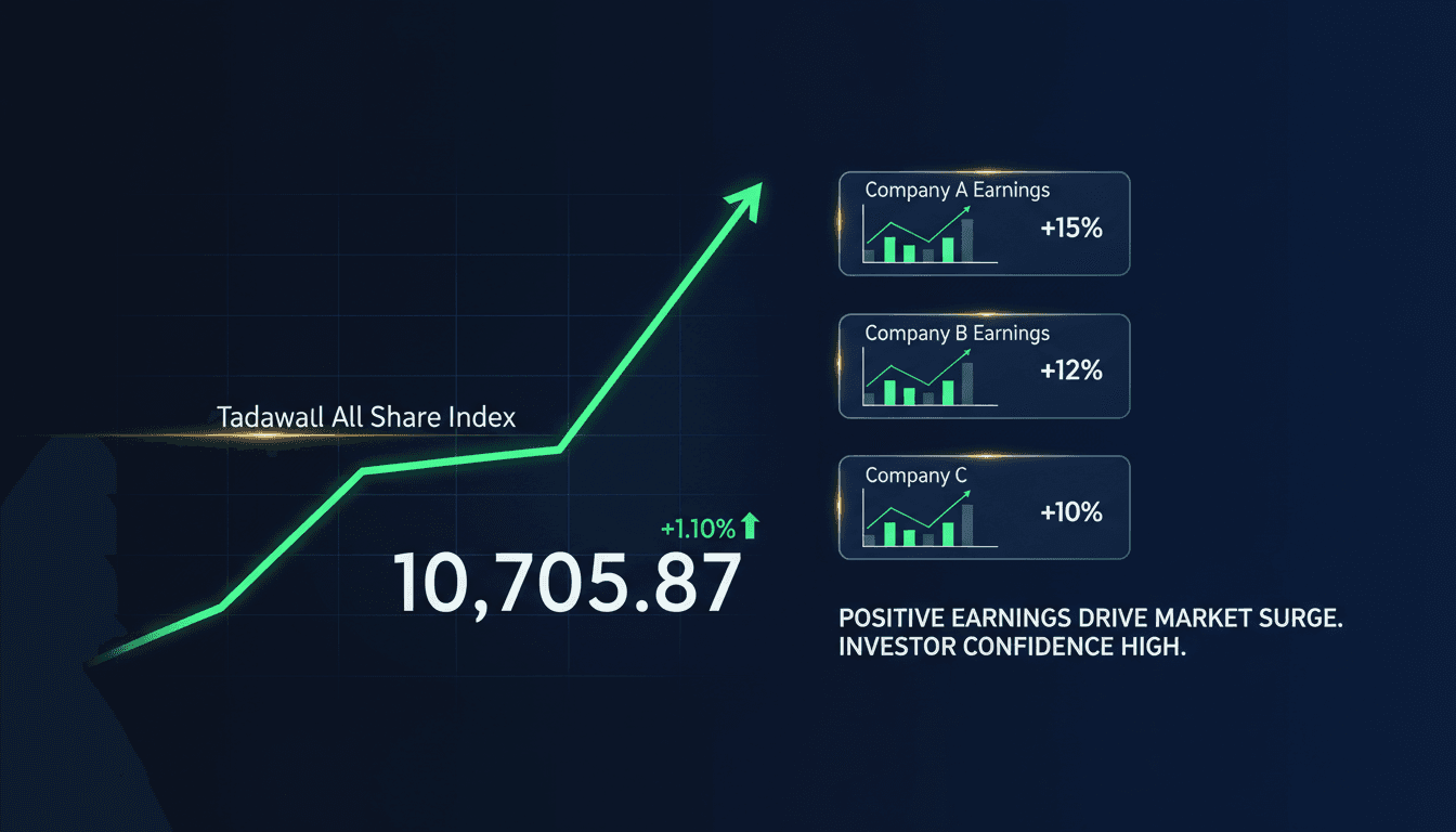 Graph showing the rise of the Tadawul All Share Index in Saudi Arabia.