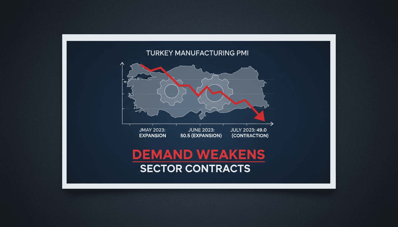Graph showing the contraction of Turkey's manufacturing sector in July