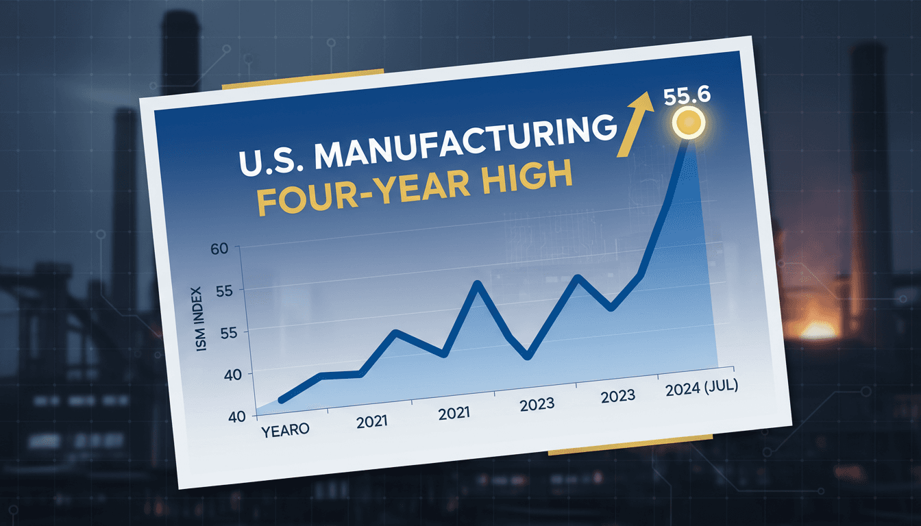Graph showing the rise of U.S. manufacturing activity in July.