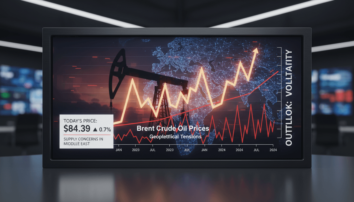Graph showing the rise in Brent crude oil prices amid geopolitical tensions.