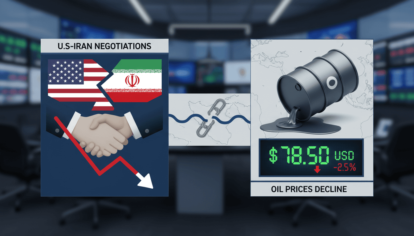 Graph showing the decline in oil prices related to U.S.-Iran negotiations.