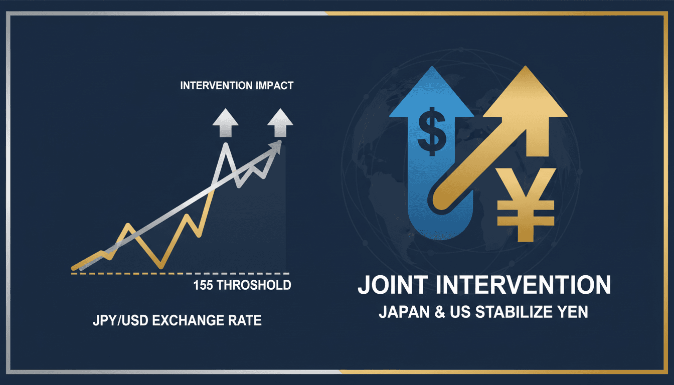 Japan and US flags symbolizing currency intervention efforts