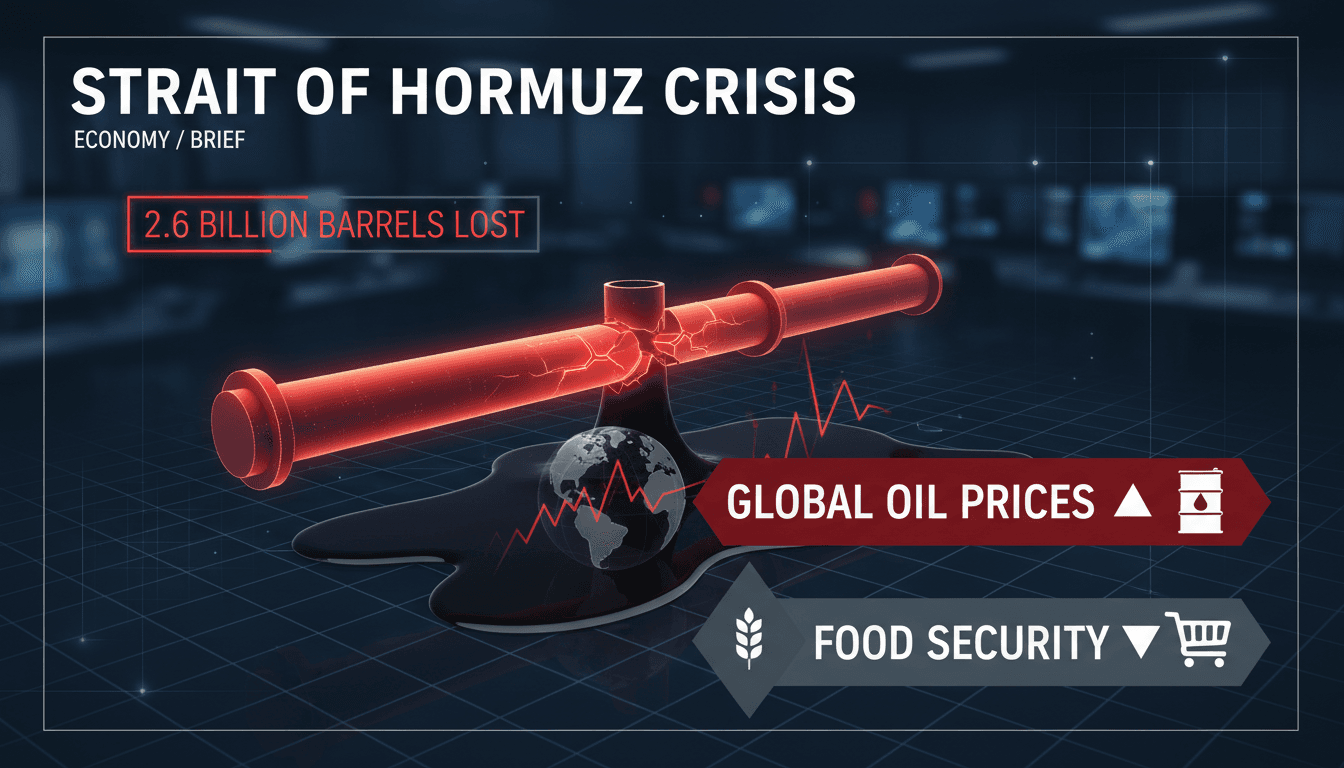 A map highlighting the Strait of Hormuz and its significance to global oil transportation.