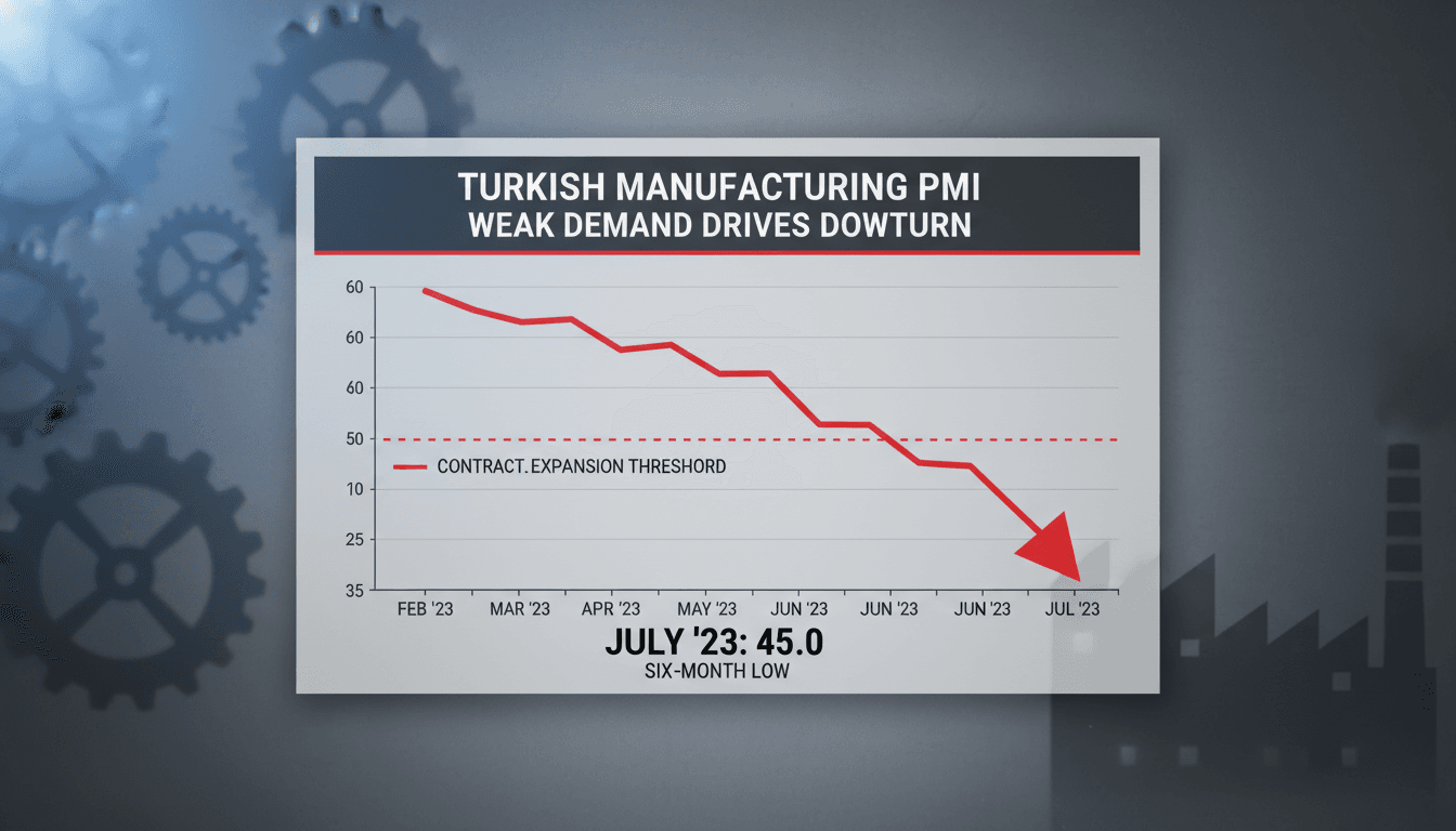 Graph showing the decline in Turkish manufacturing PMI data