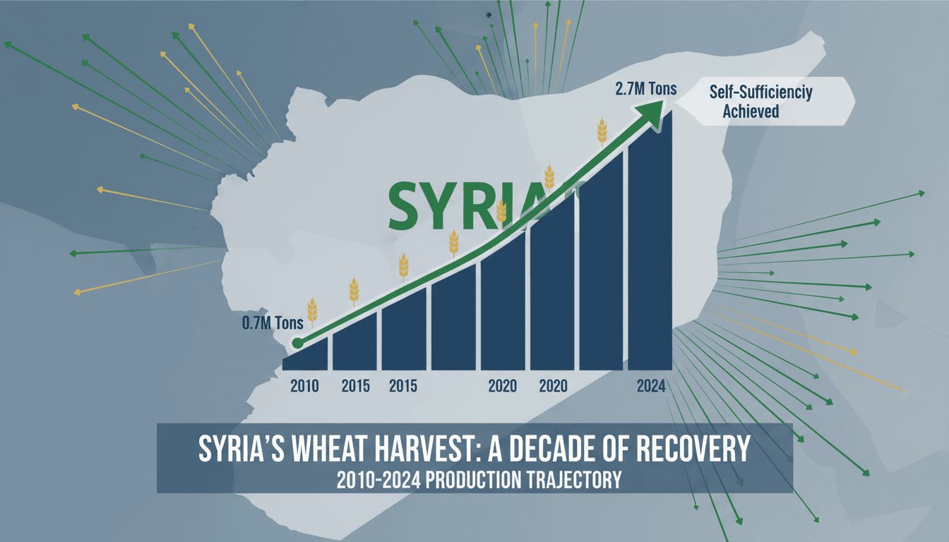 Wheat fields in Syria showcasing the country's agricultural recovery efforts.