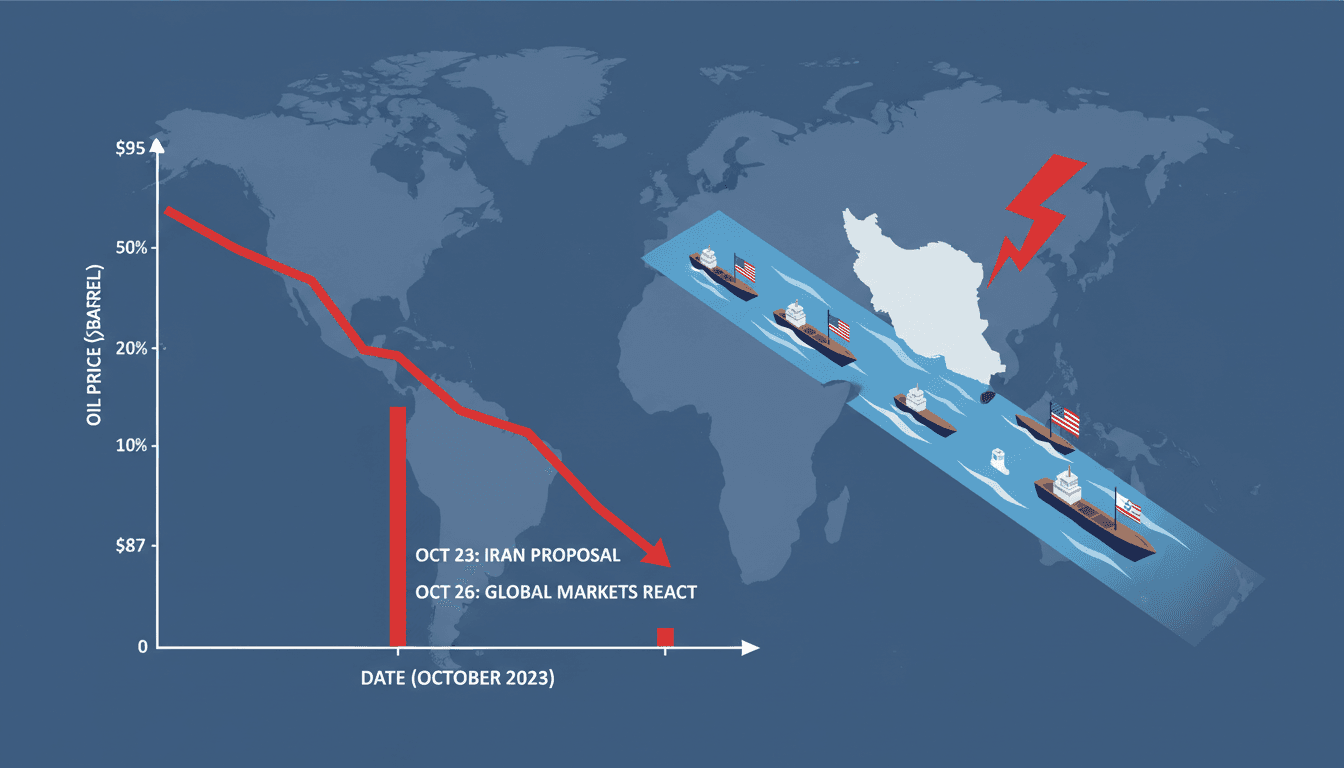 Graph showing oil price fluctuations related to geopolitical events in the Strait of Hormuz.