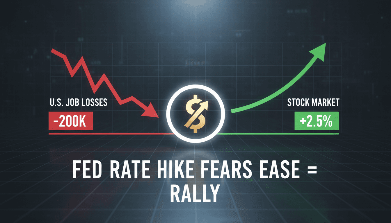 U.S. stock market graph showing record highs after job losses