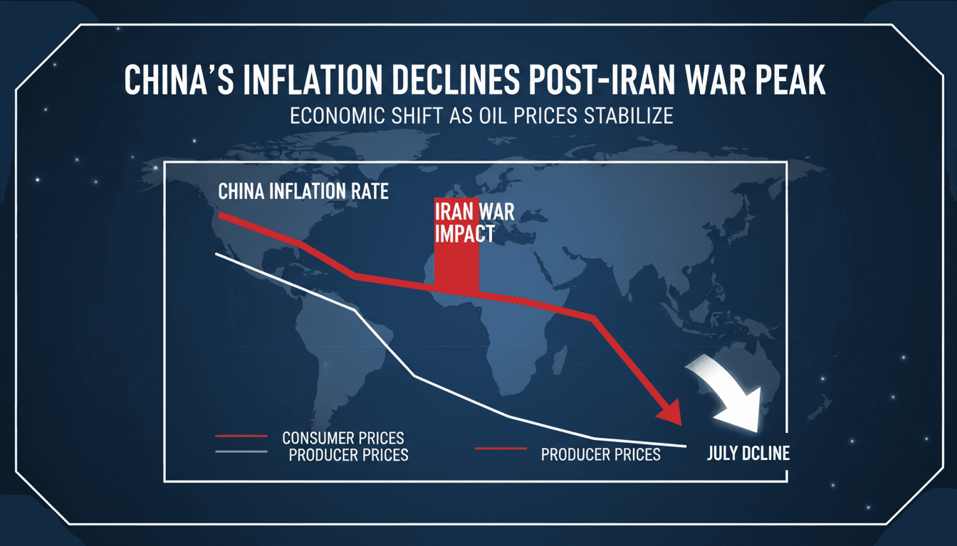 Graph showing the decline of China's inflation rates in July 2026.