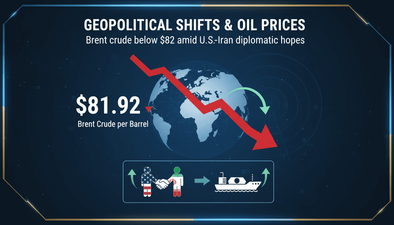 Graph showing Brent crude oil price decline amid geopolitical developments