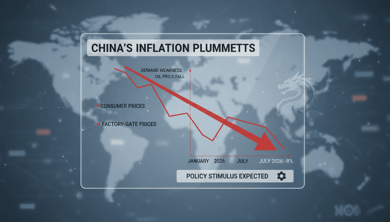 Graph showing the decline in China's inflation rates in July 2026