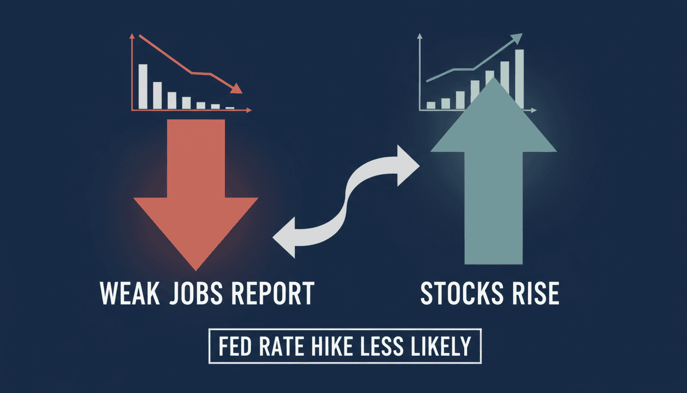 U.S. stock market graph showing upward trends following jobs report