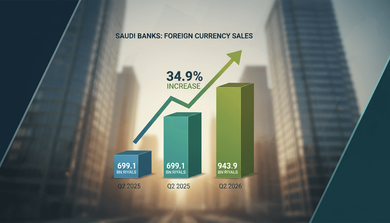 Graph showing the increase in foreign currency sales by Saudi banks in Q2 2026.