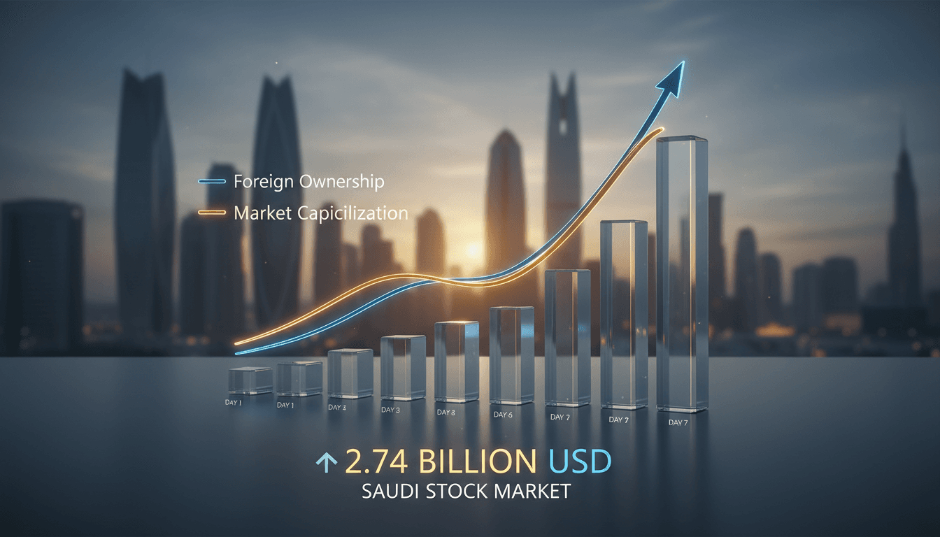 Graph showing the increase in foreign ownership in the Saudi stock market