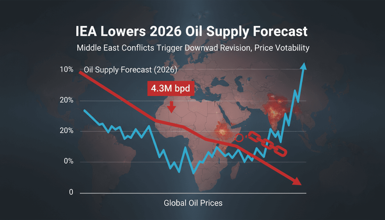 IEA oil supply forecast reduction due to Middle East conflicts