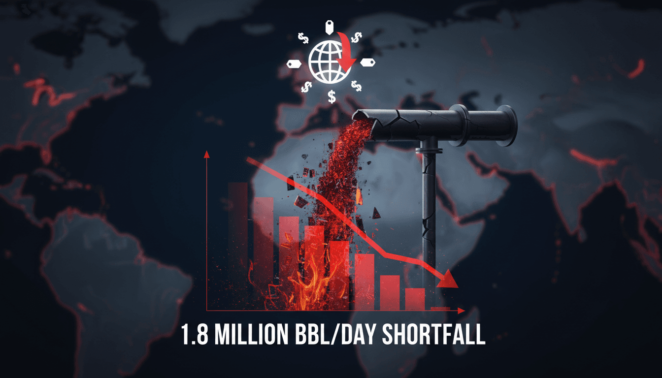 Graph showing IEA oil supply shortfall and market implications