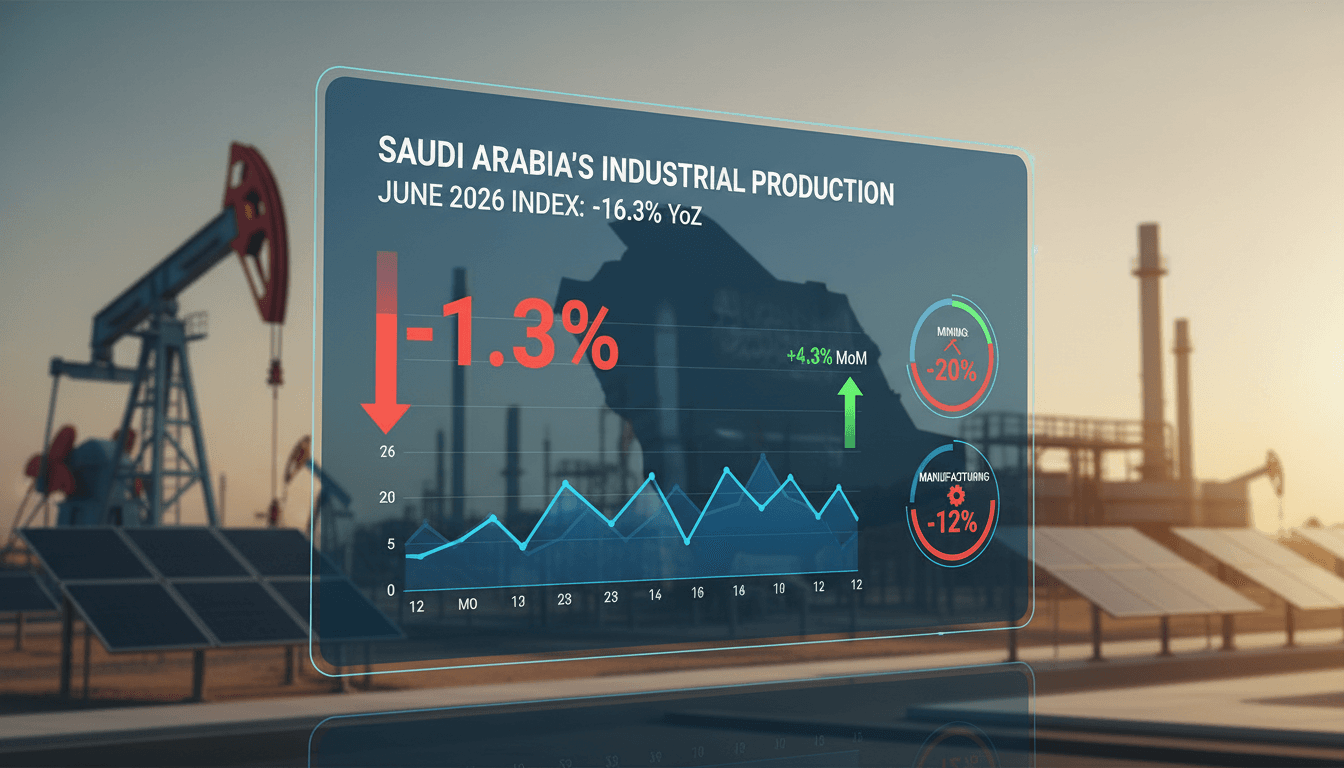 Saudi Arabia's Industrial Production Index declines 16.3% year-on-year in June 2026