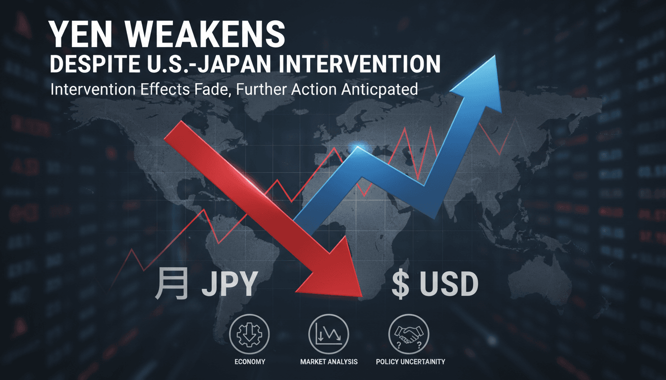 Yen currency notes with a declining graph overlay