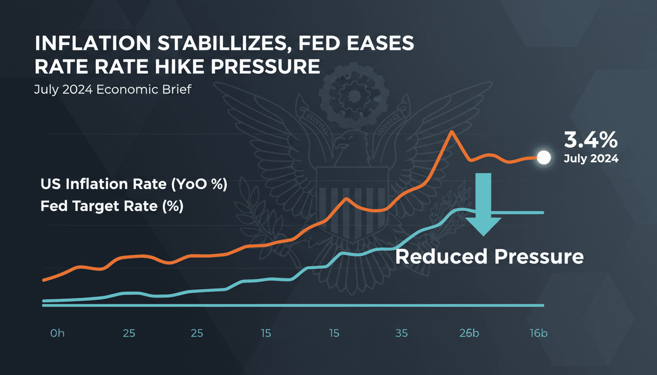 Graph showing US inflation rate trends and Federal Reserve interest rate decisions.
