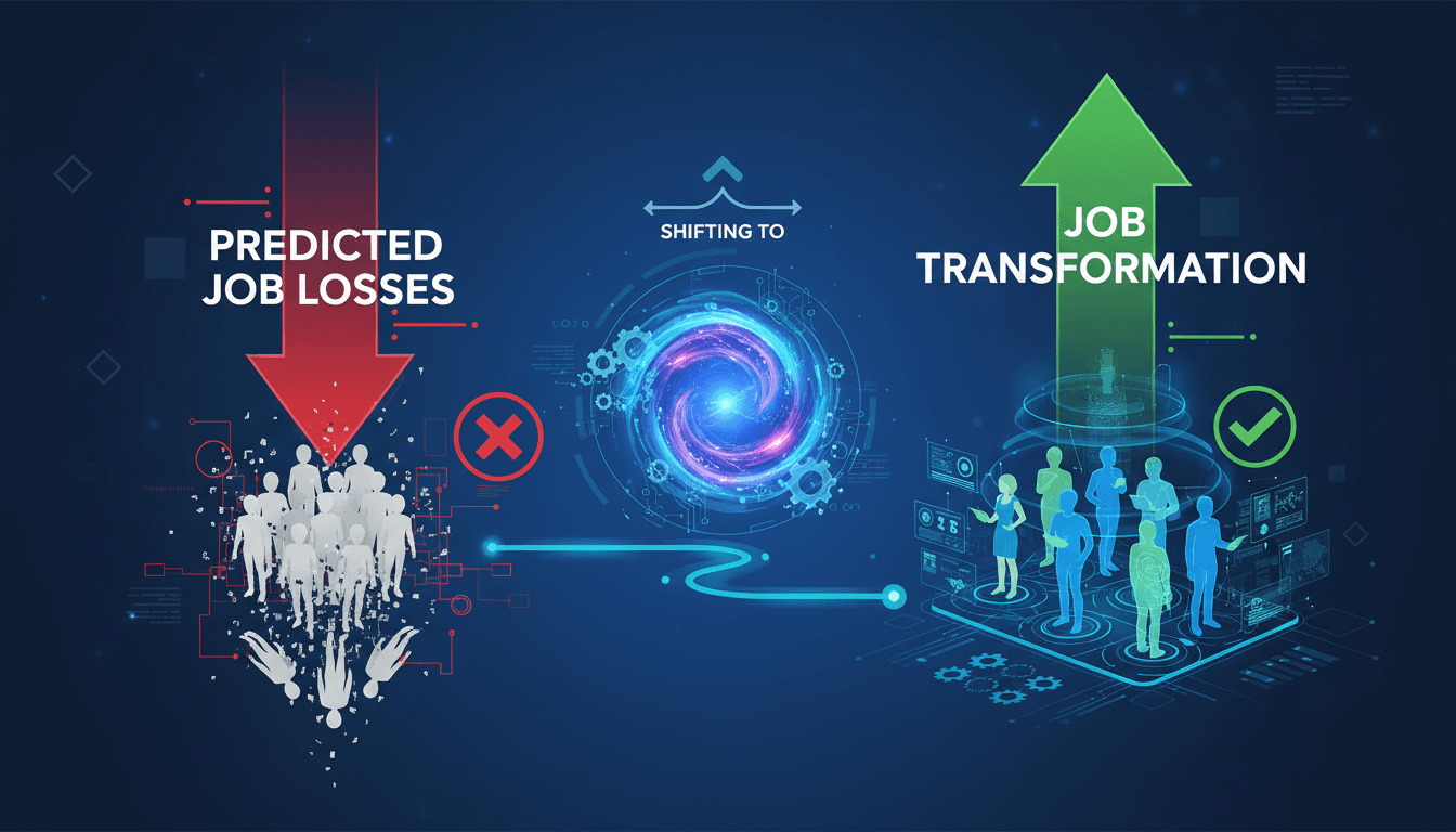 Illustration of AI's impact on job roles and workforce dynamics.