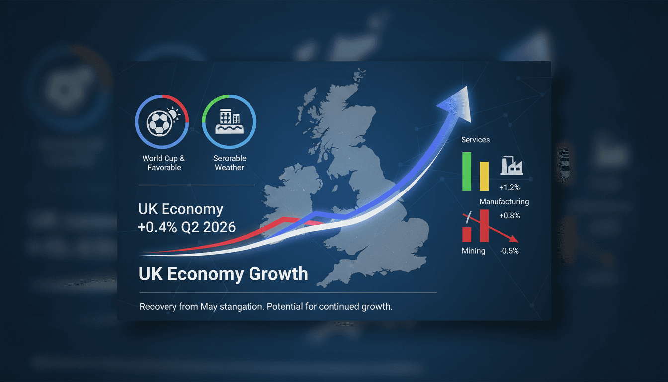 Graph showing UK economy growth in Q2 2026 with World Cup influence