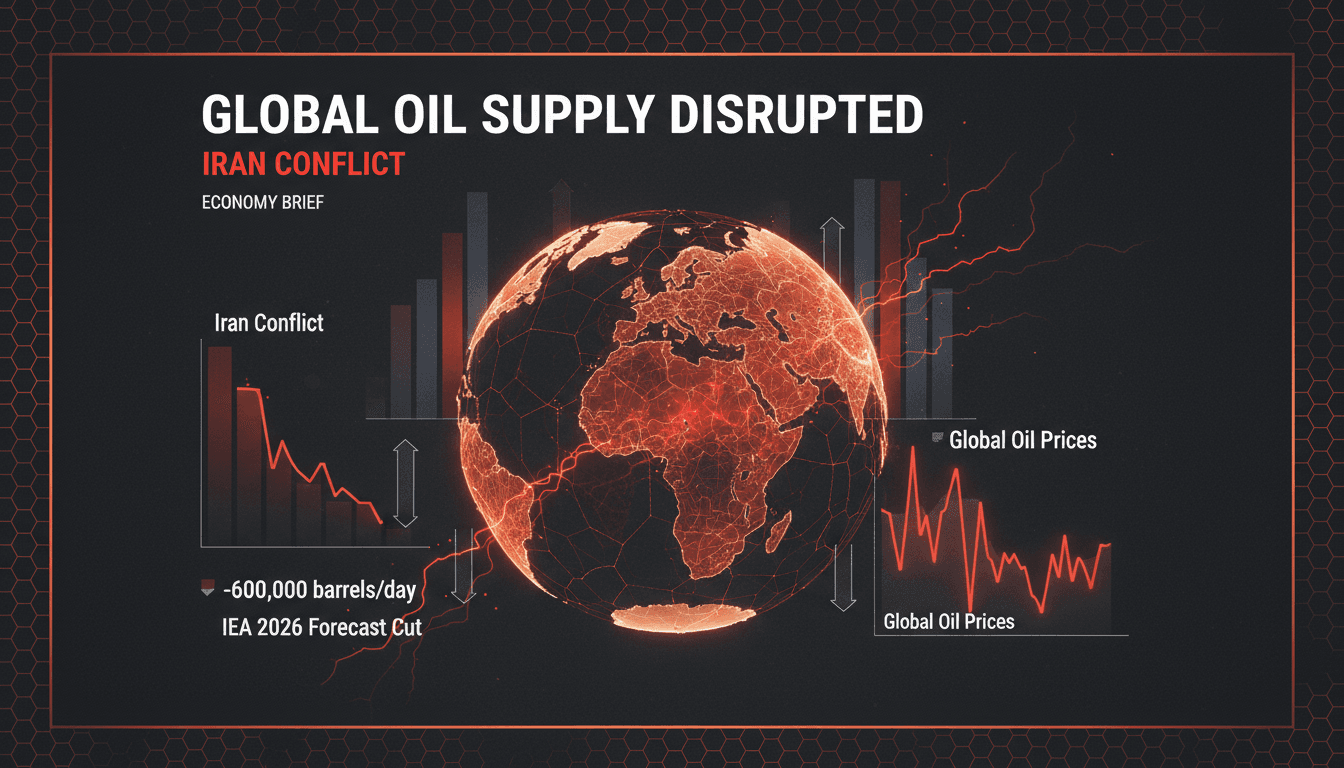 A graphic representation of global oil supply disruptions due to the Iran conflict.