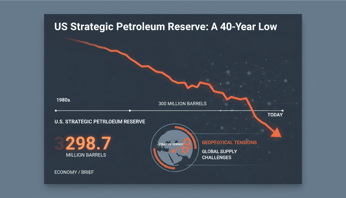 Graph showing the decline of the U.S. Strategic Petroleum Reserve levels over the years.