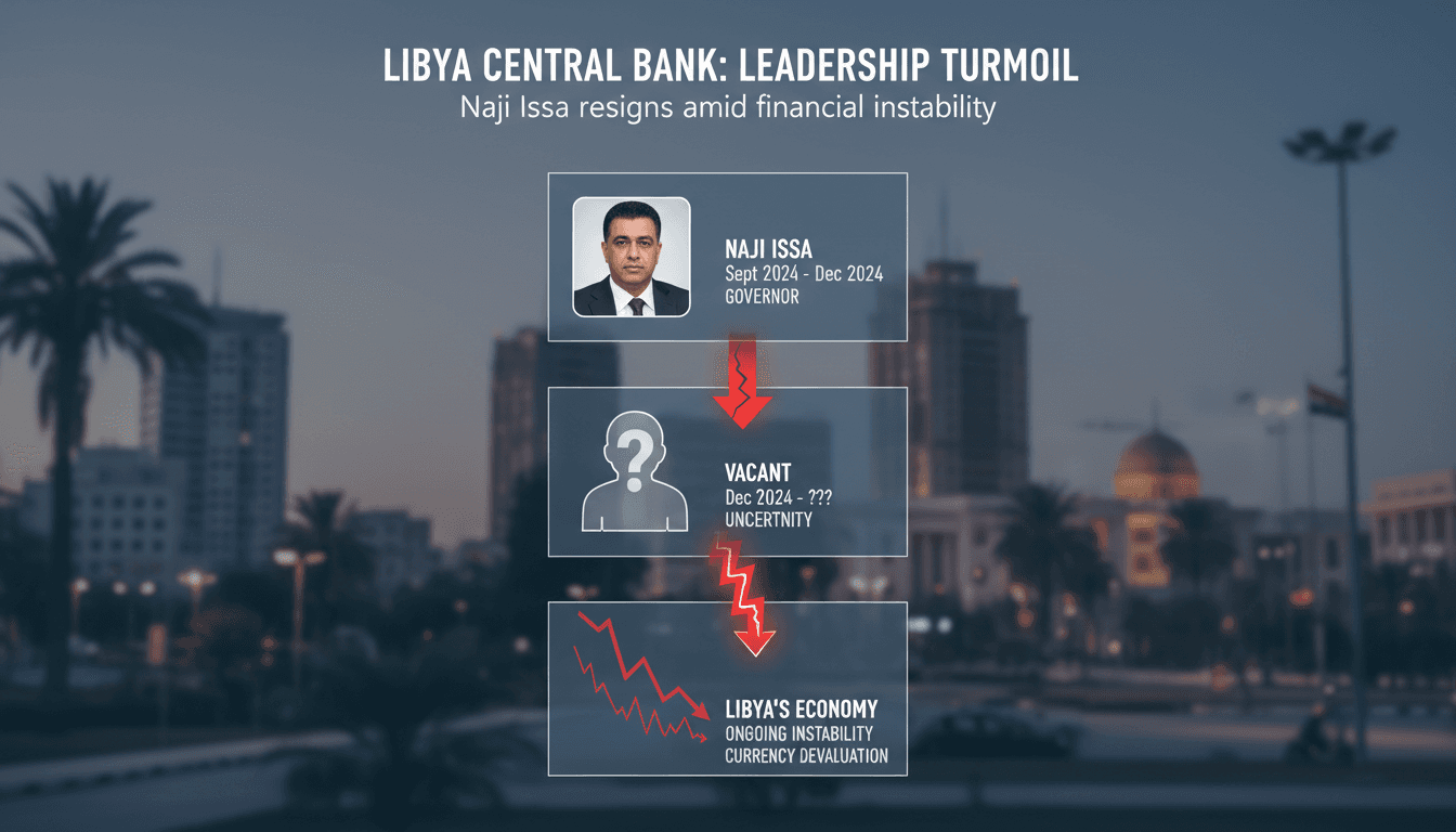 Libya's central bank governor Naji Issa resigns amid financial instability