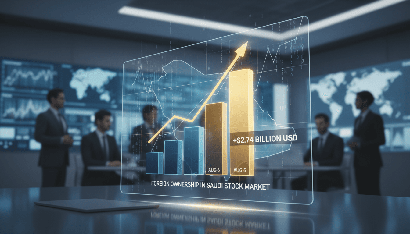 Graph showing the increase in foreign ownership in the Saudi stock market.