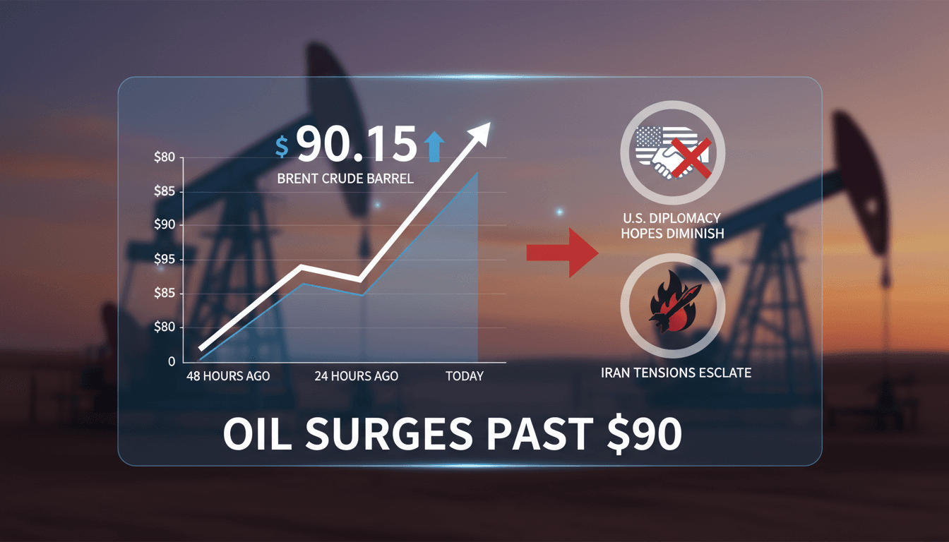 Graph showing the rise of Brent crude oil prices amid geopolitical tensions.