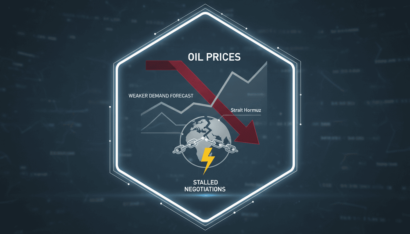 Oil prices decline amid geopolitical tensions and demand concerns.