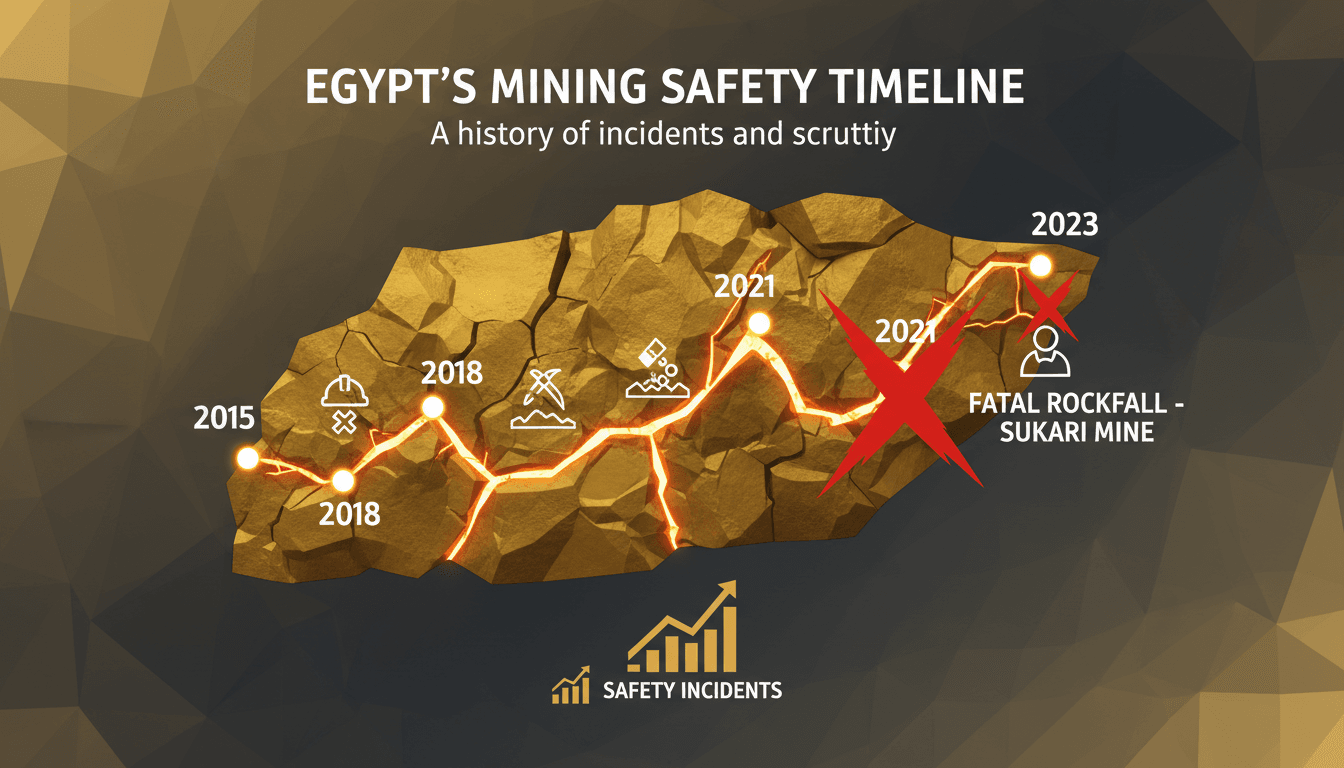Emergency response at Sukari gold mine following rockfall incident.