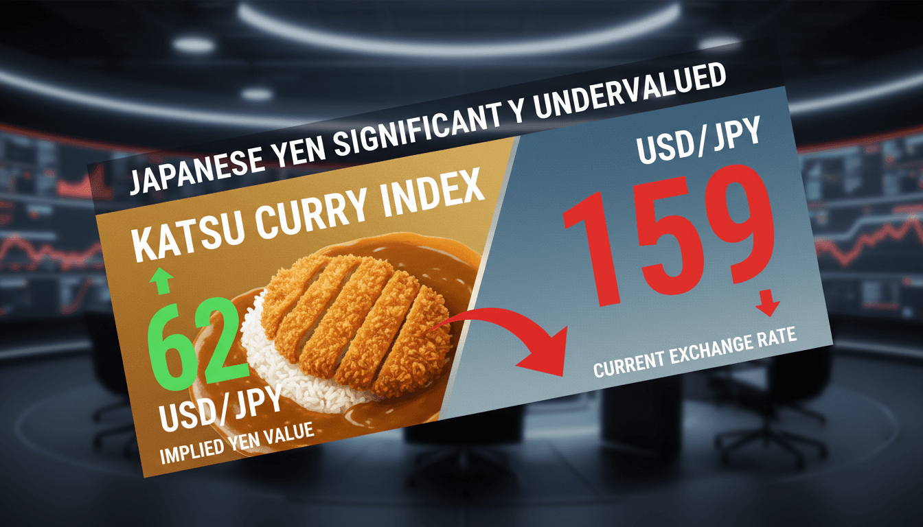 Analytical visual of the Katsu Curry Index and yen exchange rate