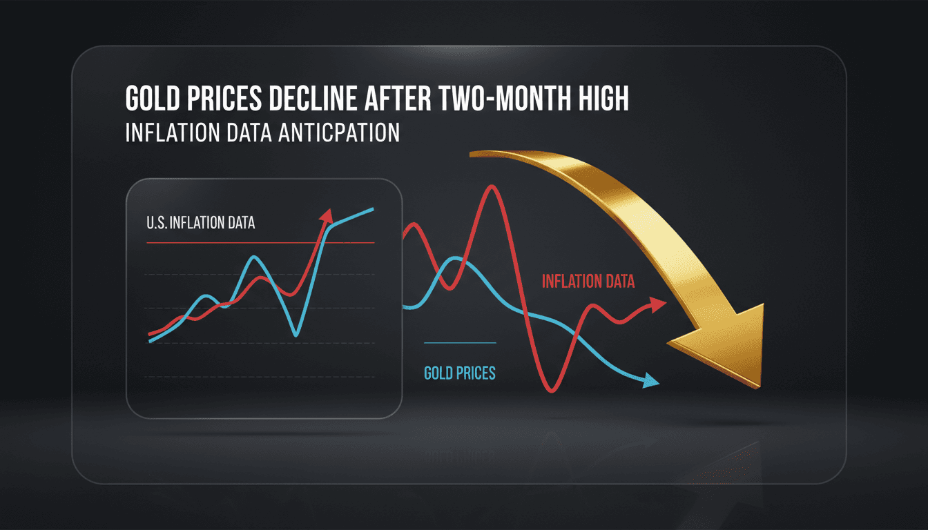 A graph showing the fluctuation of gold prices in relation to inflation data.