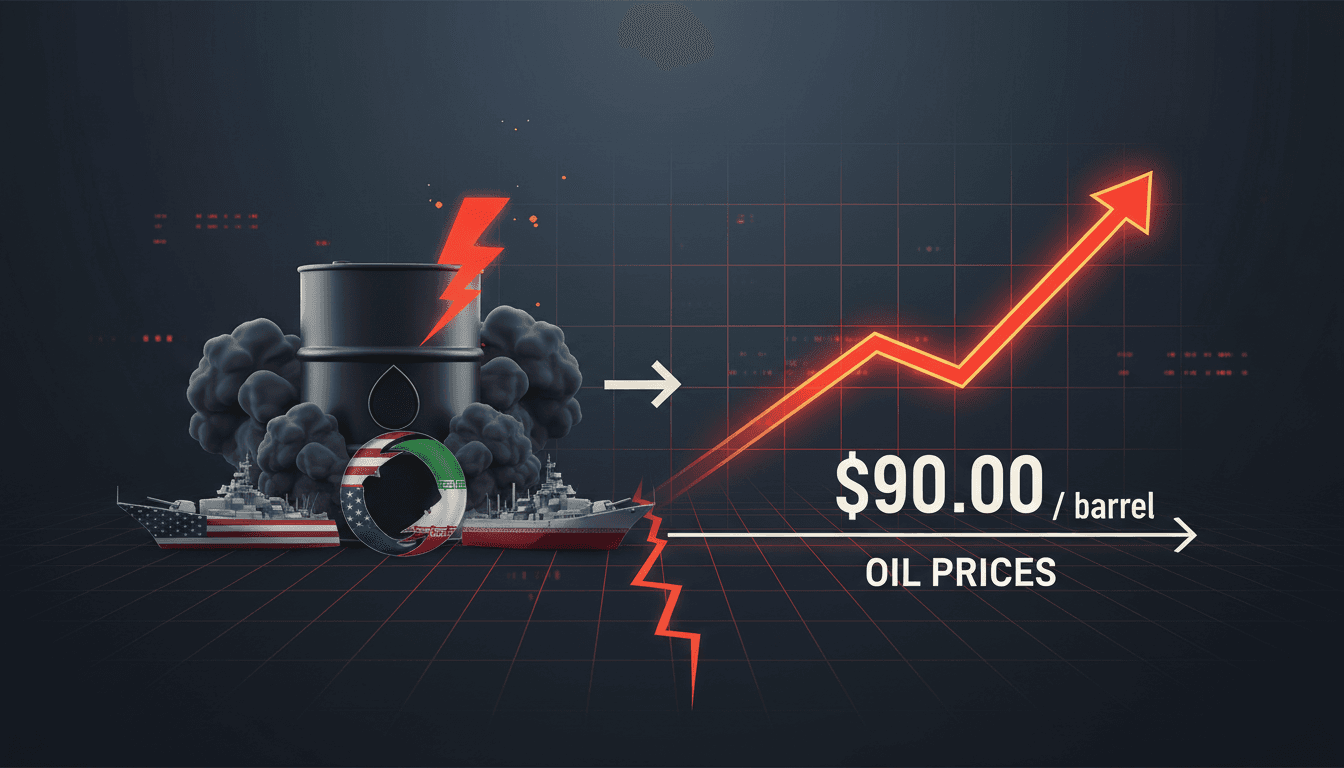 Graph showing the rise in oil prices linked to geopolitical tensions.