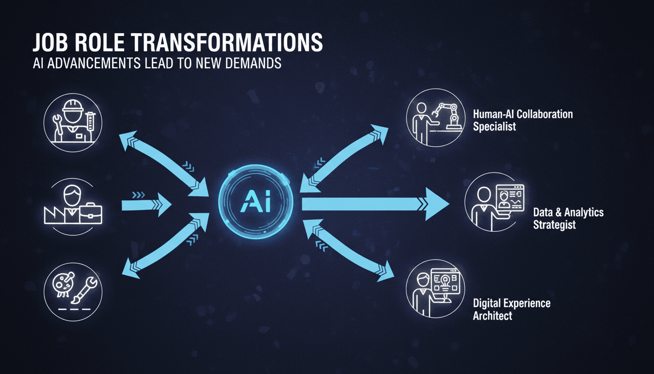 Illustration of evolving job roles in the age of AI.